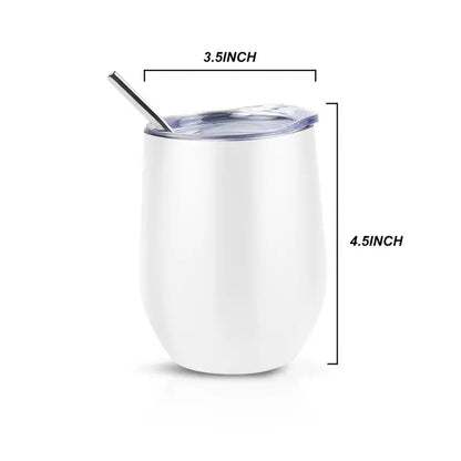 Multi Purpose Stainless Steel Tumblers with Lid & Straw 12oz - 2pcs